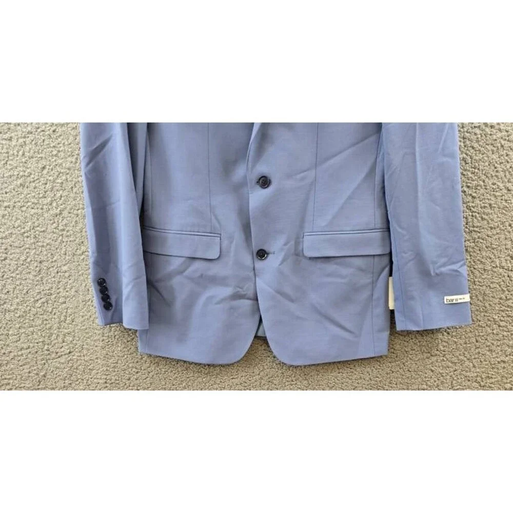 Bar III Slim-Fit Wool Blend Suit Jacket Men's 38L Light Blue Pockets Long Sleeve